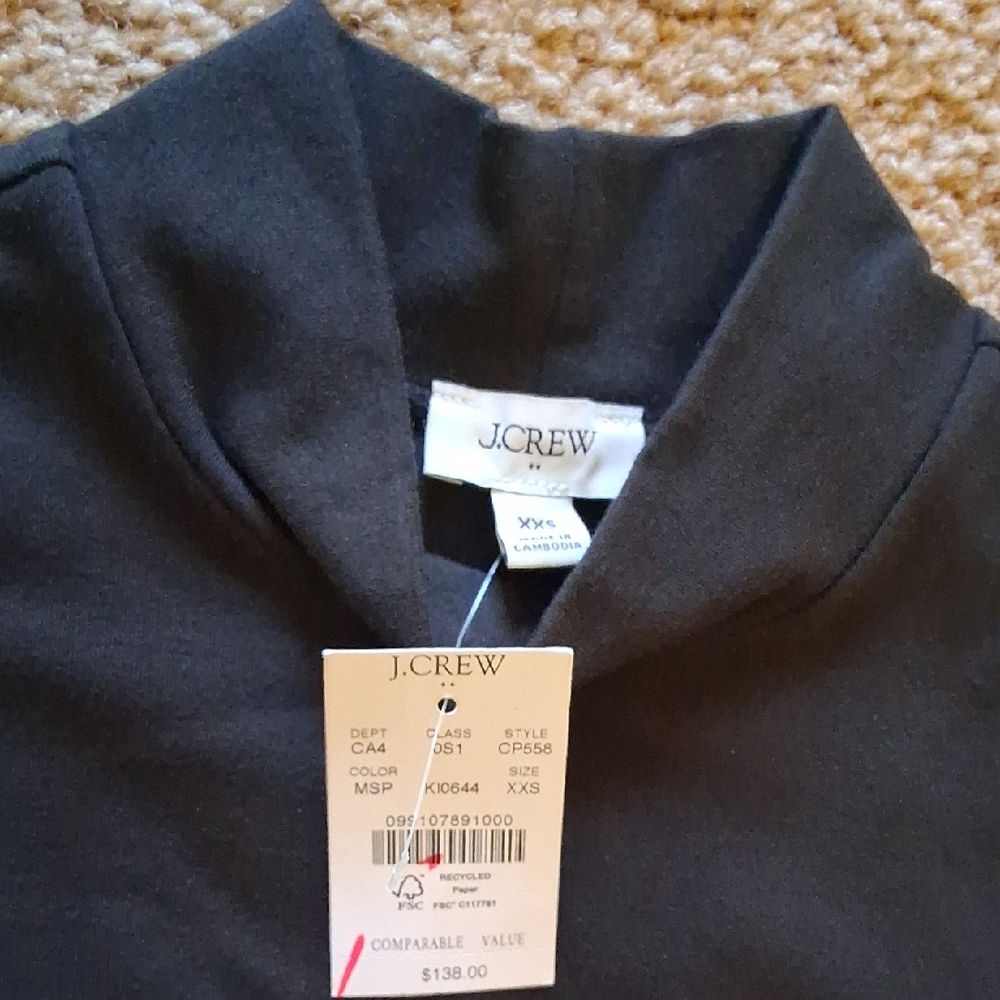 J. Crew Black Mock Neck Gold-Silver Metellic Bling Thread Maxi Dress - Picture 6 of 9